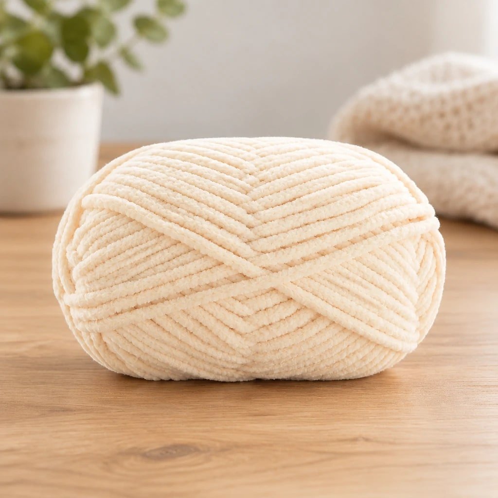 Lana Gruesa Chenilla Beige, 50 g