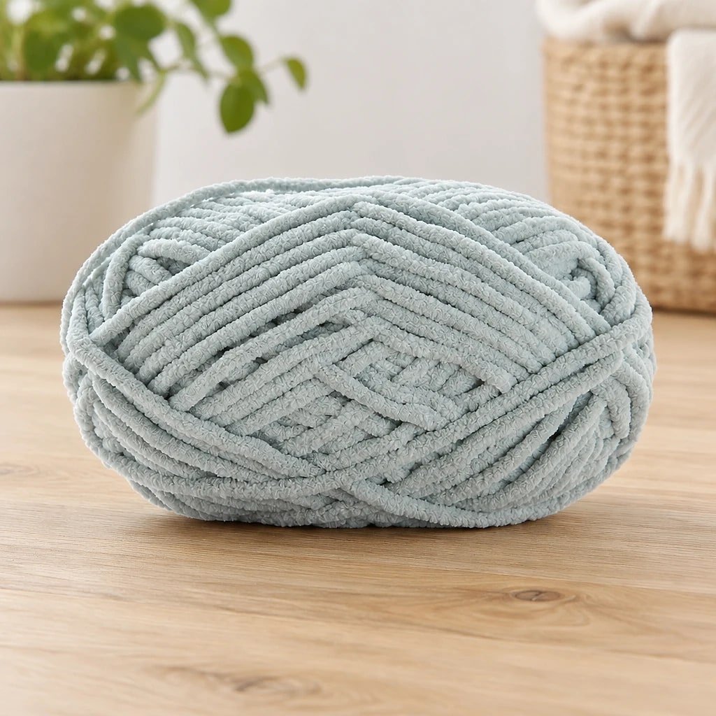 Lana Gruesa Chenilla Gris