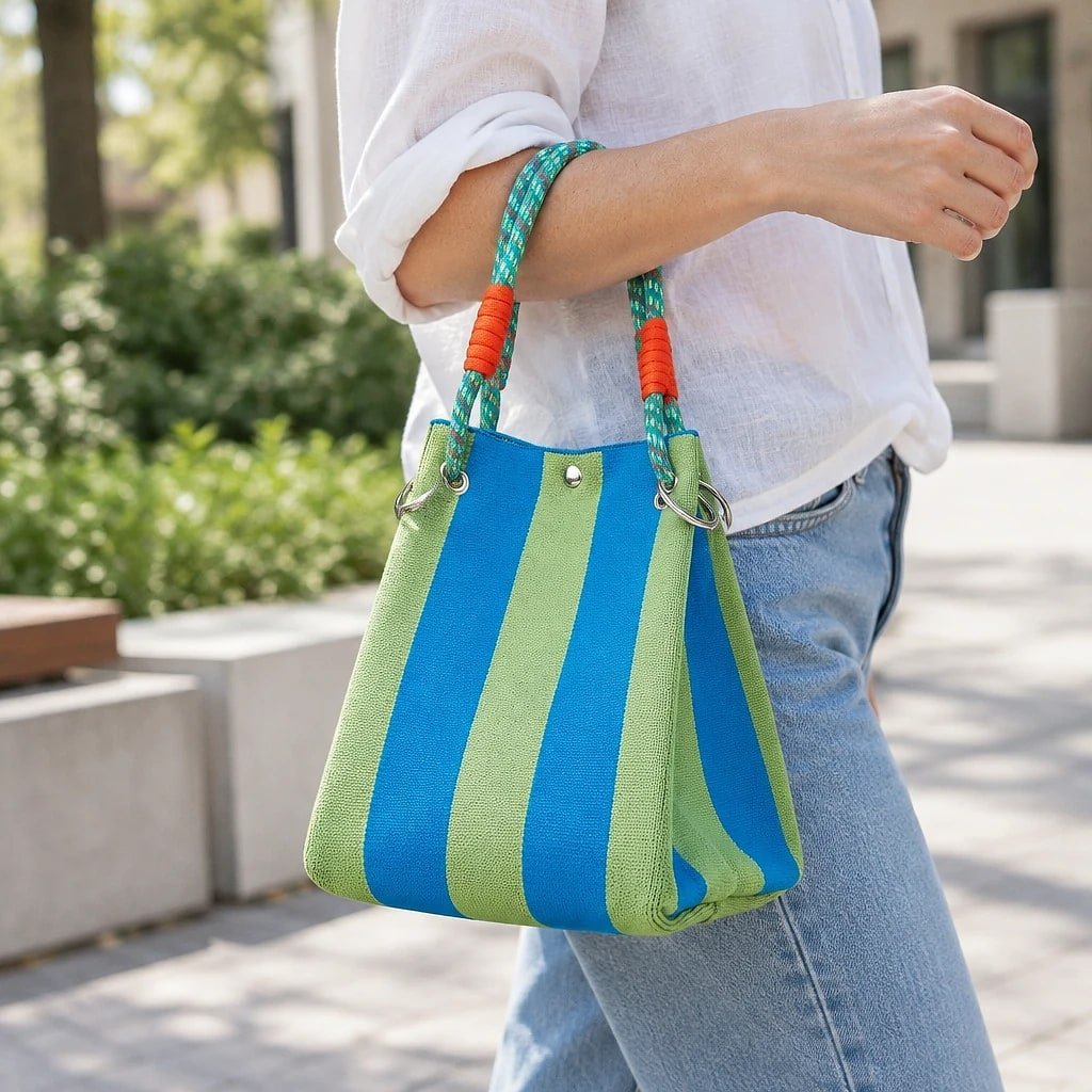 Mini Bolso de Punto Rayas