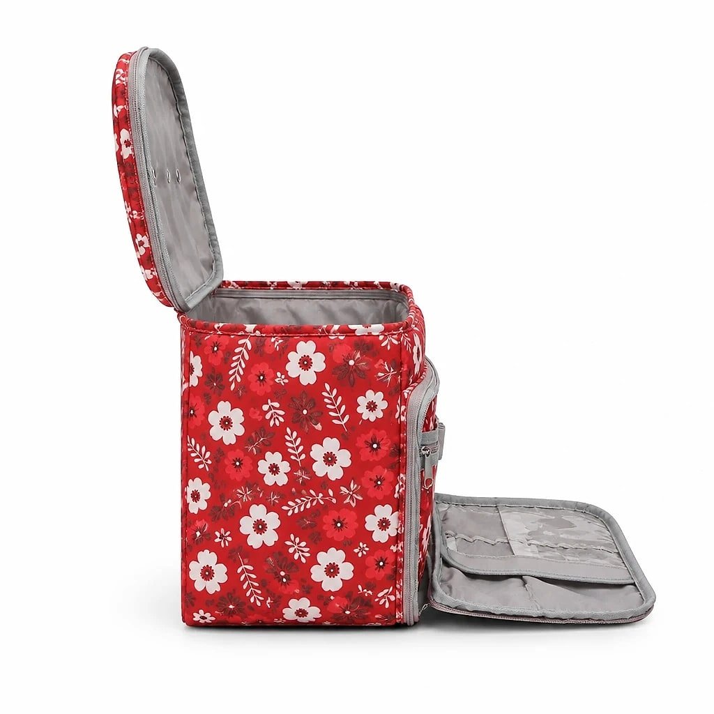 Organizador de Costura Floral Rojo