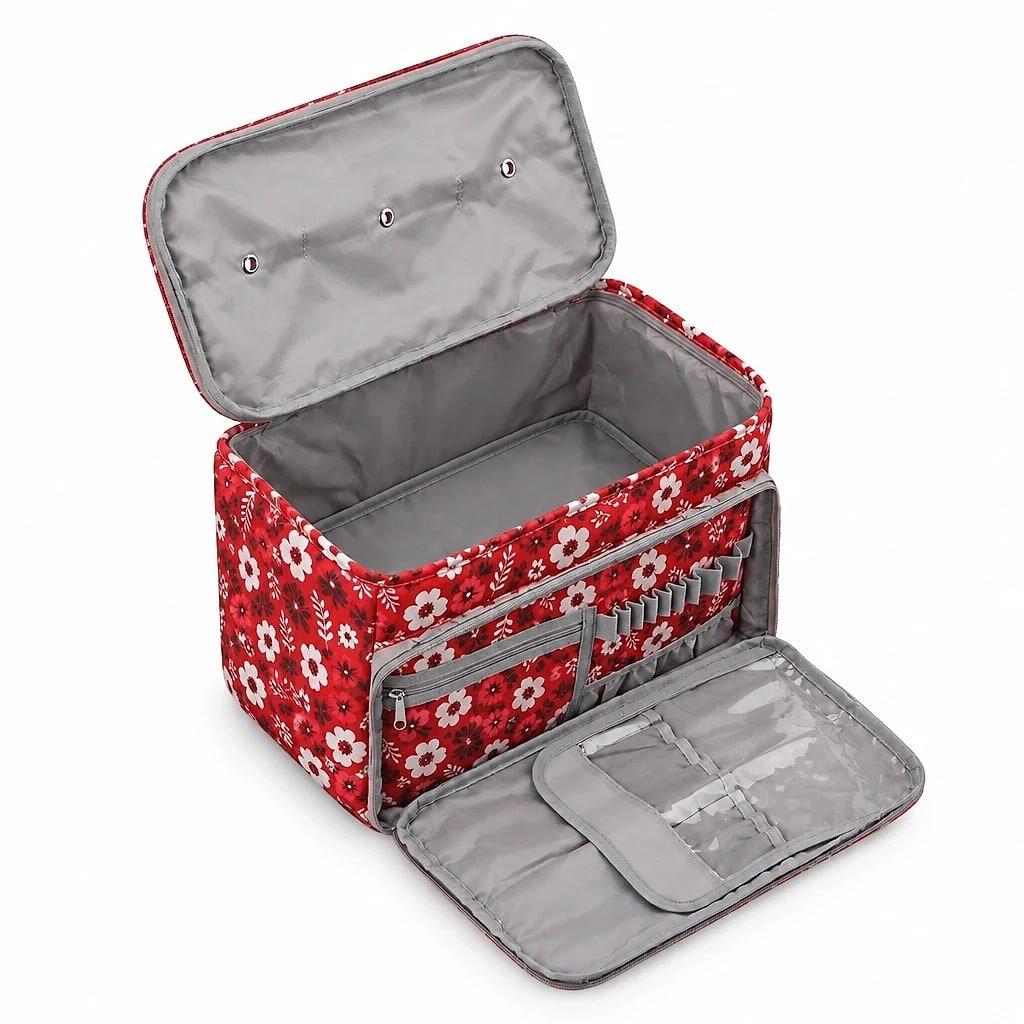 Organizador de Costura Floral Rojo