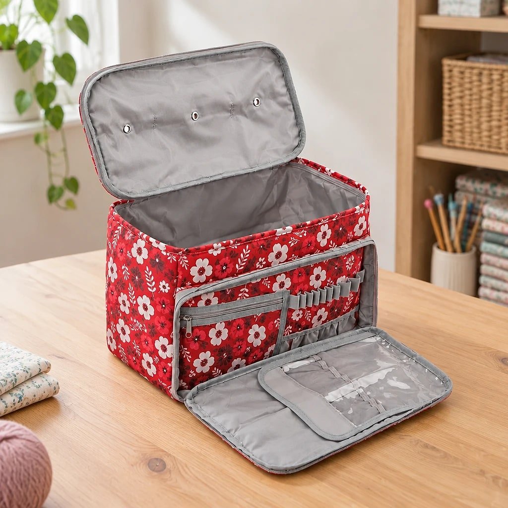 Organizador de Costura Floral Rojo