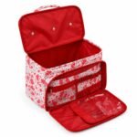 Bolsa de labores floral roja