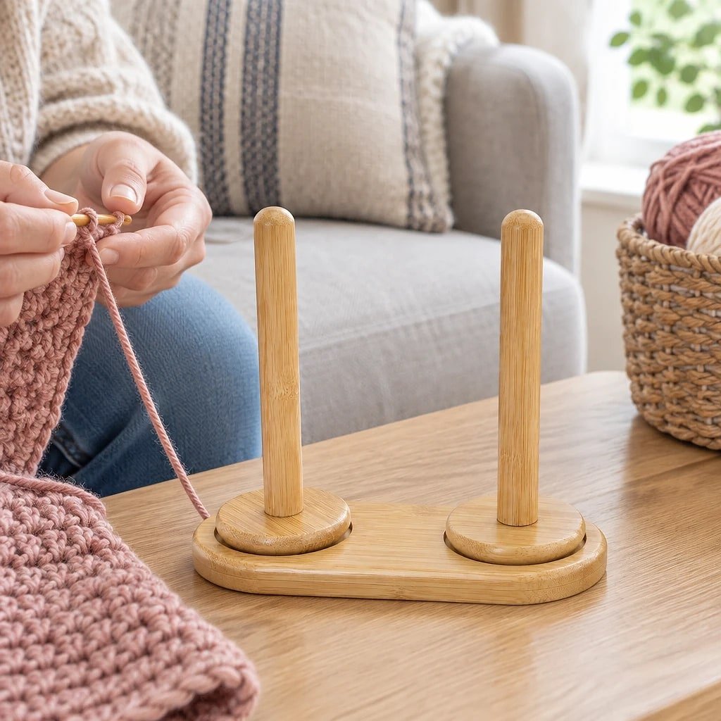 Soporte de Bambú para Ovillos