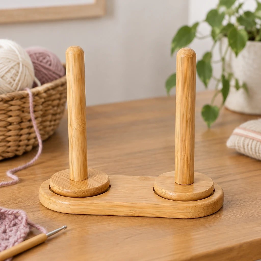 Soporte de Bambú para Ovillos