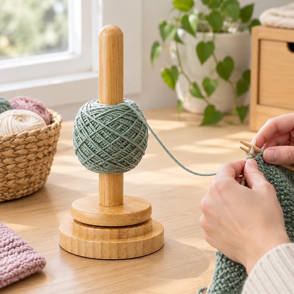 Soporte de Madera para Ovillos