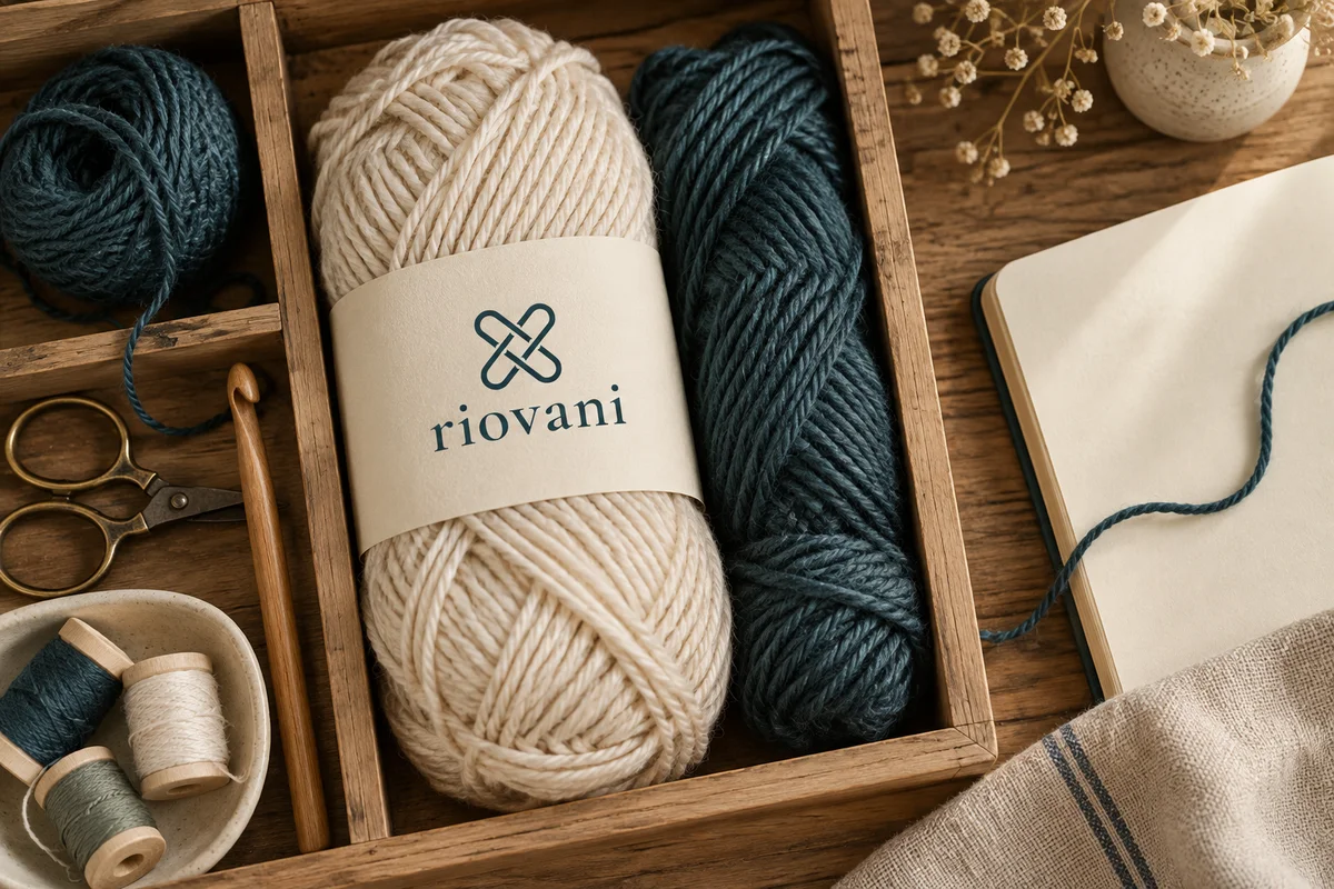 Un rincón creativo organizado con hilos y detalles de Riovani